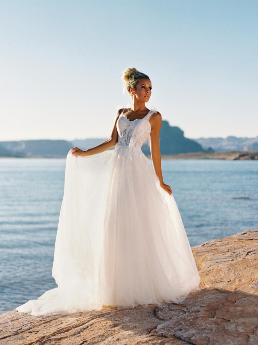 Wilderly Bride Samantha Wedding Dress Lace Appliqués Tulle – Size 4 – Ivory NWT